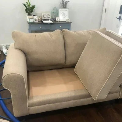 Sofa before upholstery cleaning