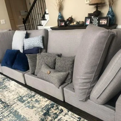 Clean sofa after upholstery cleaning